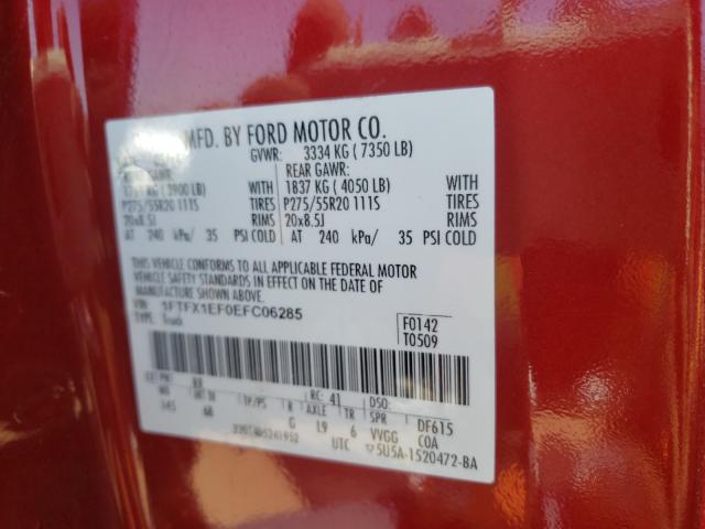 Photo 9 VIN: 1FTFX1EF0EFC06285 - FORD F150 SUPER 