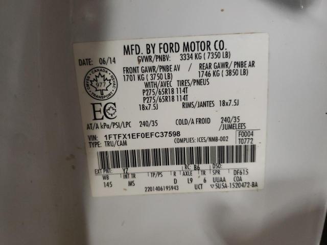 Photo 9 VIN: 1FTFX1EF0EFC37598 - FORD F150 SUPER 