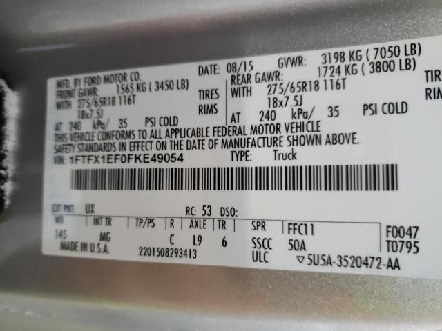 Photo 9 VIN: 1FTFX1EF0FKE49054 - FORD F150 SUPER 