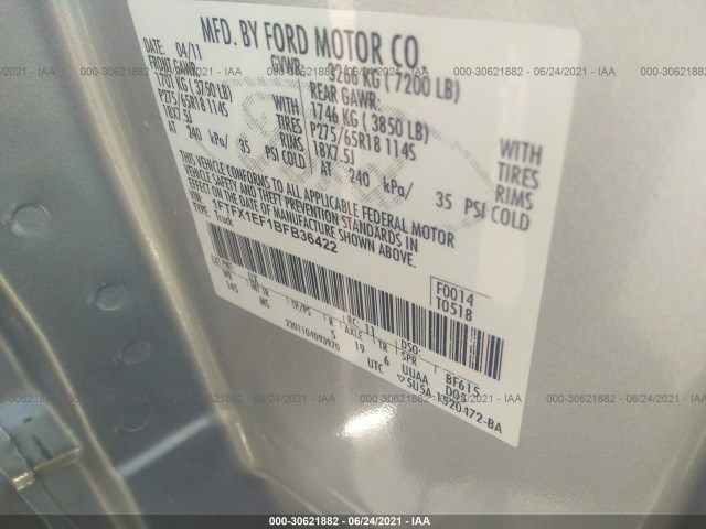 Photo 8 VIN: 1FTFX1EF1BFB36422 - FORD F-150 