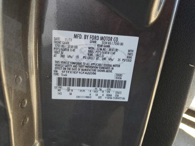 Photo 11 VIN: 1FTFX1EF1CFA22356 - FORD F150 SUPER 