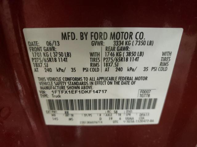 Photo 11 VIN: 1FTFX1EF1DKF14717 - FORD F150 SUPER 