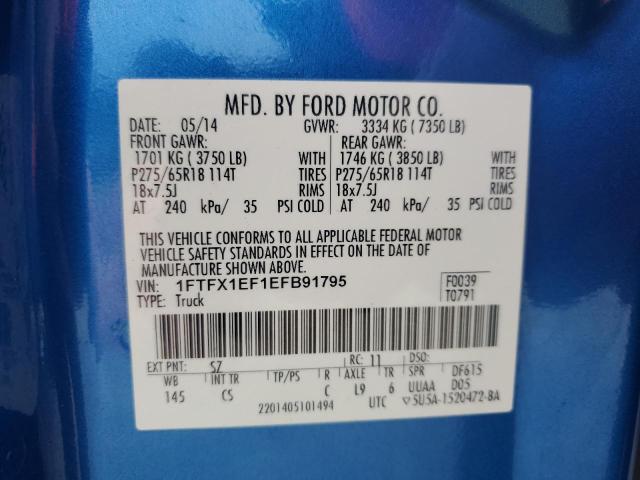 Photo 11 VIN: 1FTFX1EF1EFB91795 - FORD F-150 