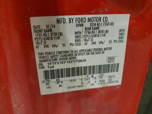 Photo 11 VIN: 1FTFX1EF1EFC72635 - FORD F150 SUPER 