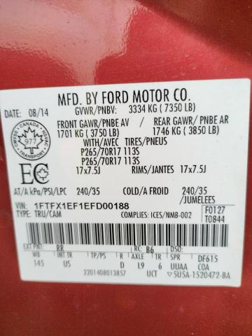 Photo 11 VIN: 1FTFX1EF1EFD00188 - FORD F150 SUPER 