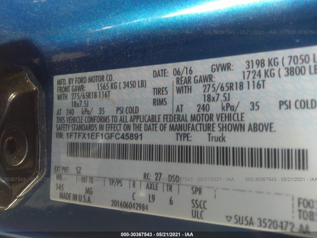 Photo 8 VIN: 1FTFX1EF1GFC45891 - FORD F-150 