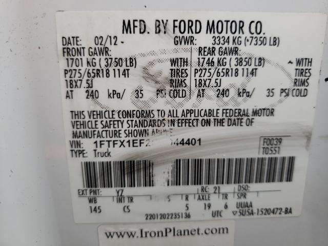 Photo 9 VIN: 1FTFX1EF2CKD44401 - FORD F150 SUPER 