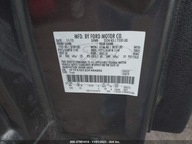 Photo 8 VIN: 1FTFX1EF2DFA64262 - FORD F-150 