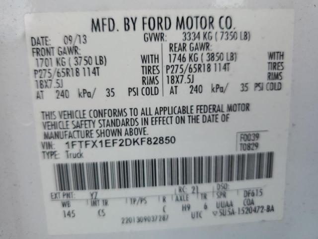 Photo 11 VIN: 1FTFX1EF2DKF82850 - FORD F150 SUPER 