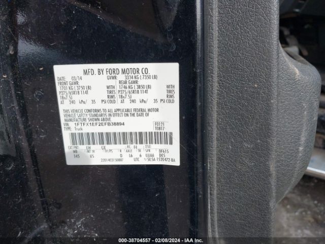 Photo 8 VIN: 1FTFX1EF2EFB38894 - FORD F-150 