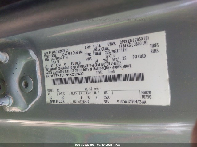 Photo 8 VIN: 1FTFX1EF2HKC17400 - FORD F-150 