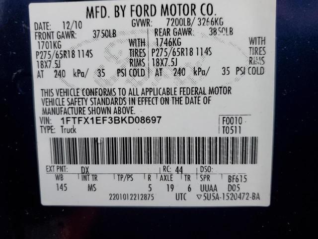 Photo 11 VIN: 1FTFX1EF3BKD08697 - FORD F-150 