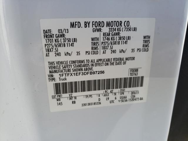 Photo 9 VIN: 1FTFX1EF3DFB97256 - FORD F150 SUPER 