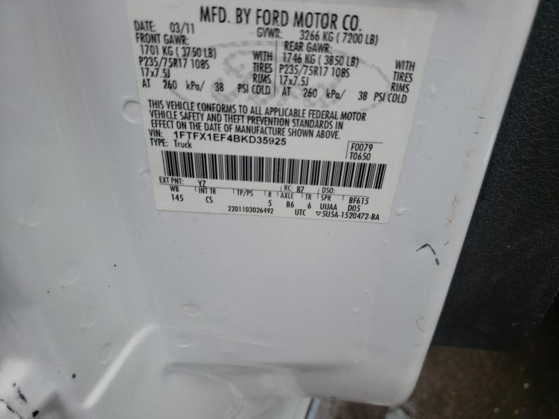 Photo 9 VIN: 1FTFX1EF4BKD35925 - FORD F150 SUPER 