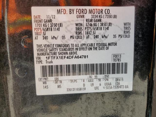 Photo 11 VIN: 1FTFX1EF4DFA64781 - FORD F-150 