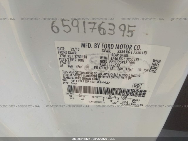 Photo 8 VIN: 1FTFX1EF4DFA94427 - FORD F-150 