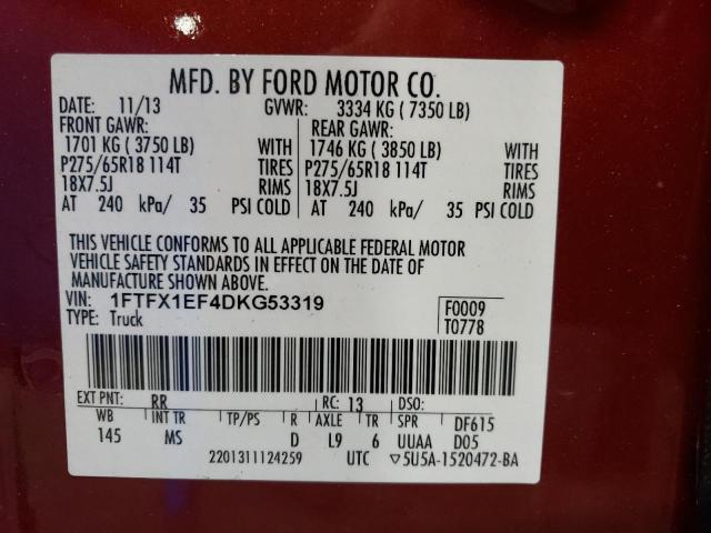 Photo 12 VIN: 1FTFX1EF4DKG53319 - FORD F-150 