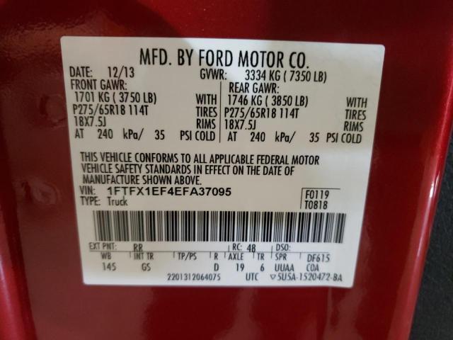 Photo 9 VIN: 1FTFX1EF4EFA37095 - FORD F150 SUPER 