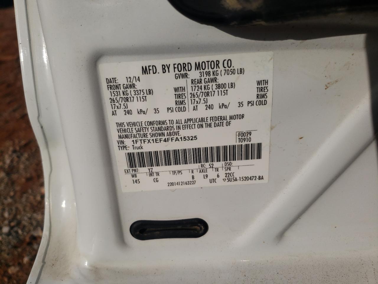 Photo 11 VIN: 1FTFX1EF4FFA15325 - FORD F-150 