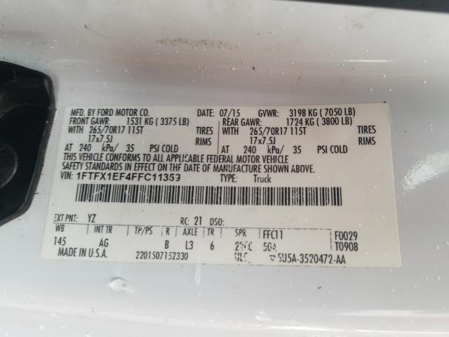 Photo 9 VIN: 1FTFX1EF4FFC11359 - FORD F150 SUPER 