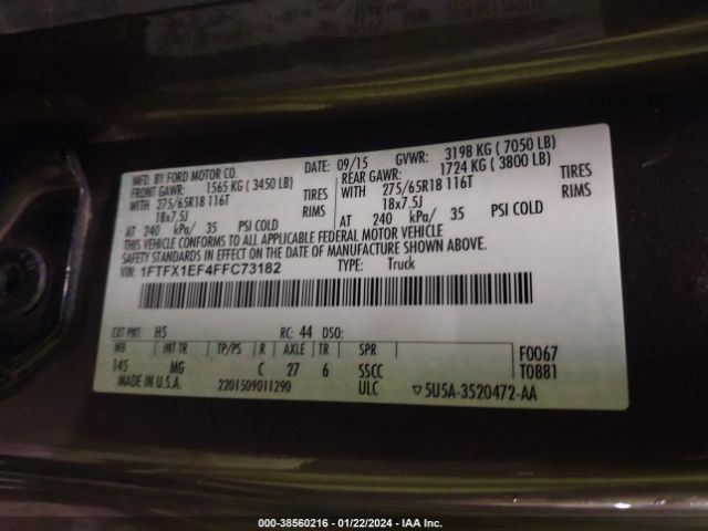 Photo 8 VIN: 1FTFX1EF4FFC73182 - FORD F-150 