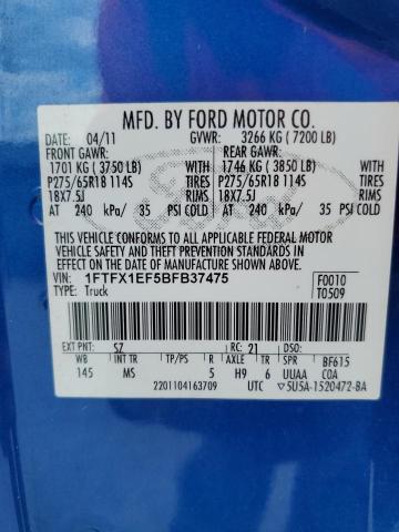 Photo 11 VIN: 1FTFX1EF5BFB37475 - FORD F150 SUPER 