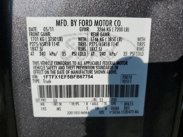 Photo 11 VIN: 1FTFX1EF5BFB67754 - FORD F150 SUPER 