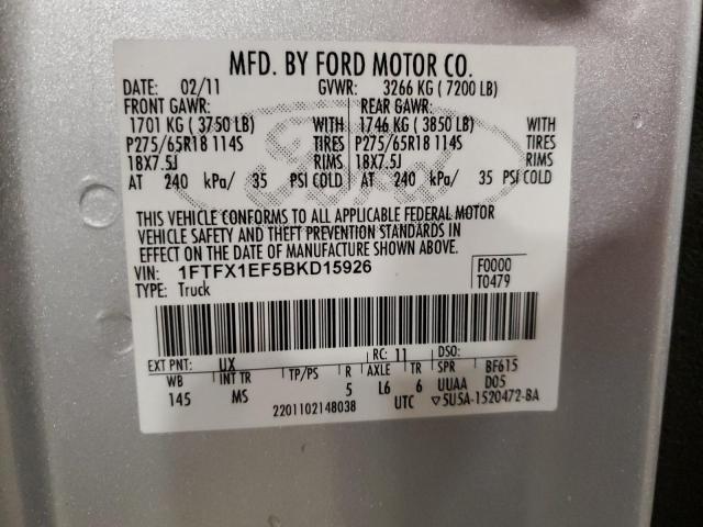 Photo 11 VIN: 1FTFX1EF5BKD15926 - FORD F-150 