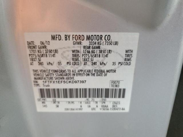 Photo 9 VIN: 1FTFX1EF5CKD97397 - FORD F150 SUPER 