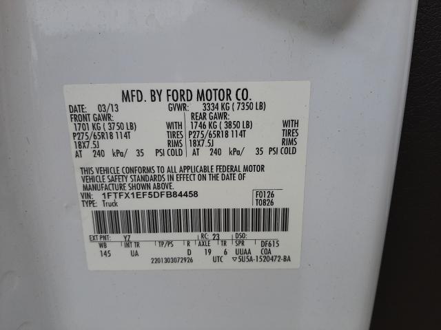 Photo 9 VIN: 1FTFX1EF5DFB84458 - FORD F150 SUPER 