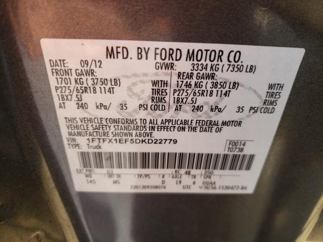 Photo 9 VIN: 1FTFX1EF5DKD22779 - FORD F150 SUPER 