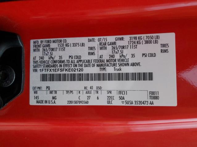 Photo 11 VIN: 1FTFX1EF5FKE02120 - FORD F150 SUPER 