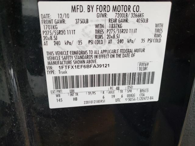 Photo 9 VIN: 1FTFX1EF6BFA39121 - FORD F150 SUPER 