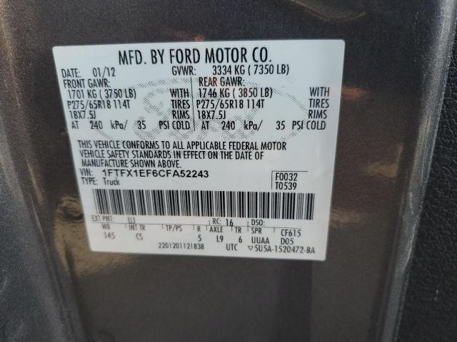 Photo 11 VIN: 1FTFX1EF6CFA52243 - FORD F150 SUPER 