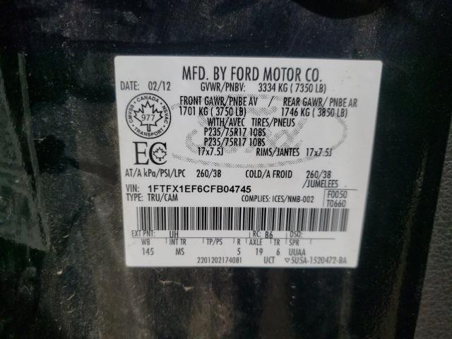 Photo 9 VIN: 1FTFX1EF6CFB04745 - FORD F150 SUPER 