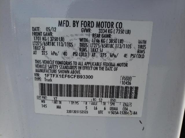 Photo 11 VIN: 1FTFX1EF6CFB93300 - FORD F150 SUPER 