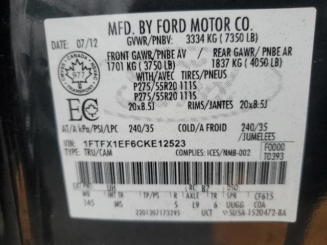 Photo 12 VIN: 1FTFX1EF6CKE12523 - FORD F-150 