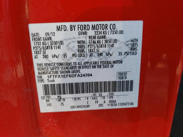 Photo 11 VIN: 1FTFX1EF6DFA24394 - FORD F150 SUPER 