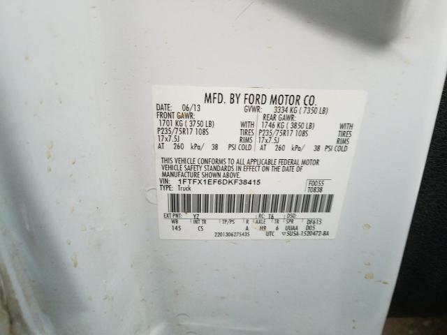 Photo 9 VIN: 1FTFX1EF6DKF38415 - FORD F150 SUPER 