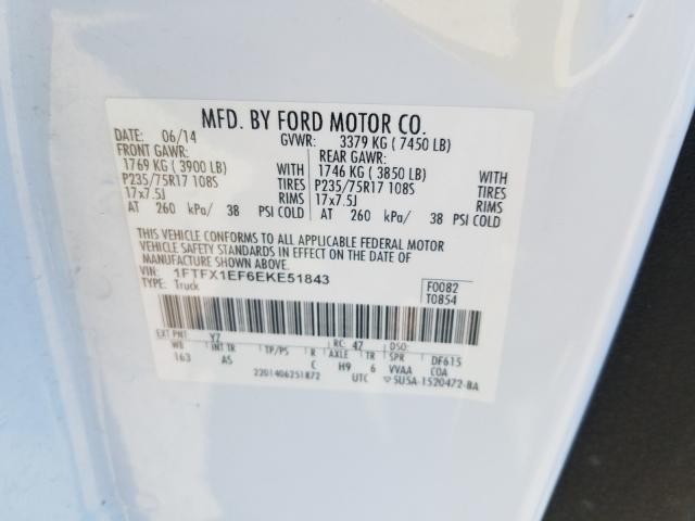 Photo 9 VIN: 1FTFX1EF6EKE51843 - FORD F150 SUPER 