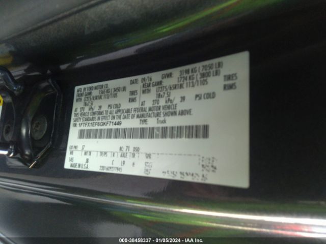 Photo 8 VIN: 1FTFX1EF6GKF71449 - FORD F-150 