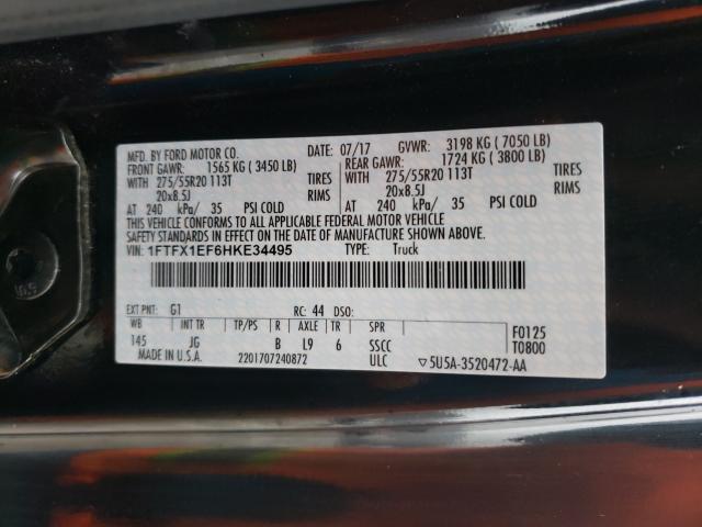 Photo 9 VIN: 1FTFX1EF6HKE34495 - FORD F150 SUPER 