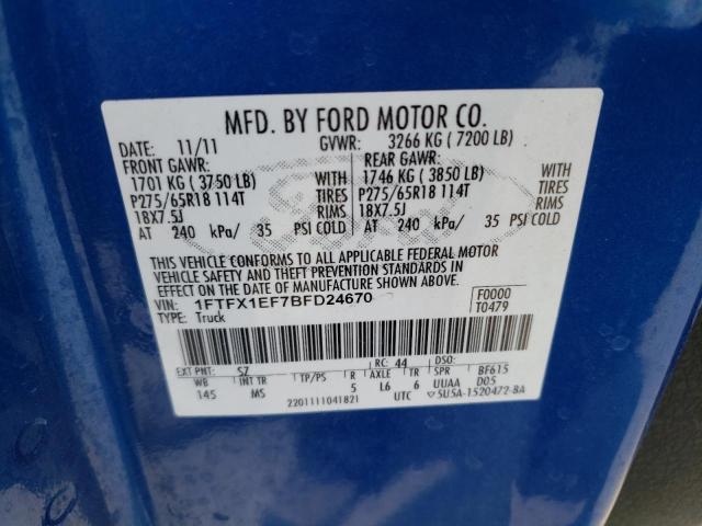 Photo 11 VIN: 1FTFX1EF7BFD24670 - FORD F150 SUPER 