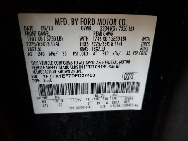 Photo 9 VIN: 1FTFX1EF7DFD27460 - FORD F150 SUPER 