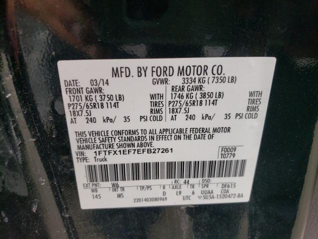 Photo 9 VIN: 1FTFX1EF7EFB27261 - FORD F150 SUPER 