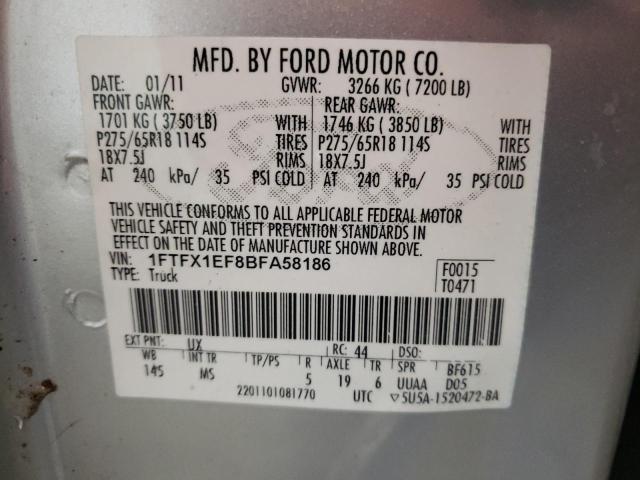 Photo 11 VIN: 1FTFX1EF8BFA58186 - FORD F-150 