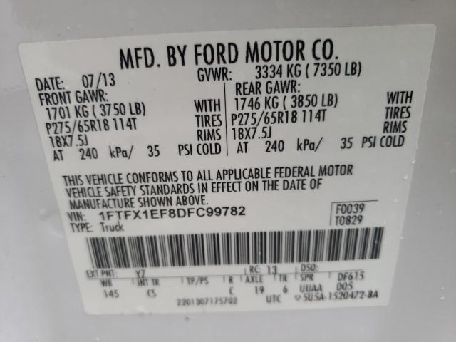 Photo 9 VIN: 1FTFX1EF8DFC99782 - FORD F150 SUPER 