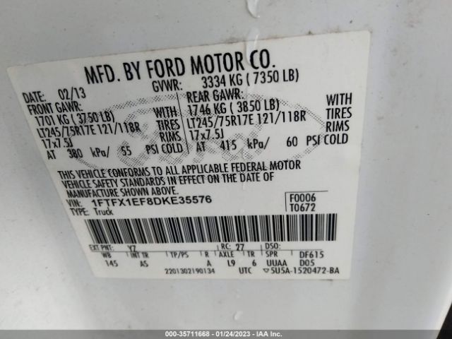 Photo 8 VIN: 1FTFX1EF8DKE35576 - FORD F-150 