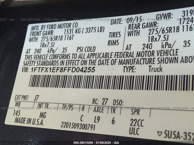 Photo 8 VIN: 1FTFX1EF8FFD04255 - FORD F-150 