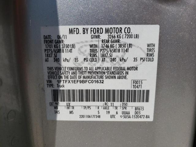 Photo 9 VIN: 1FTFX1EF9BFC01632 - FORD F150 SUPER 